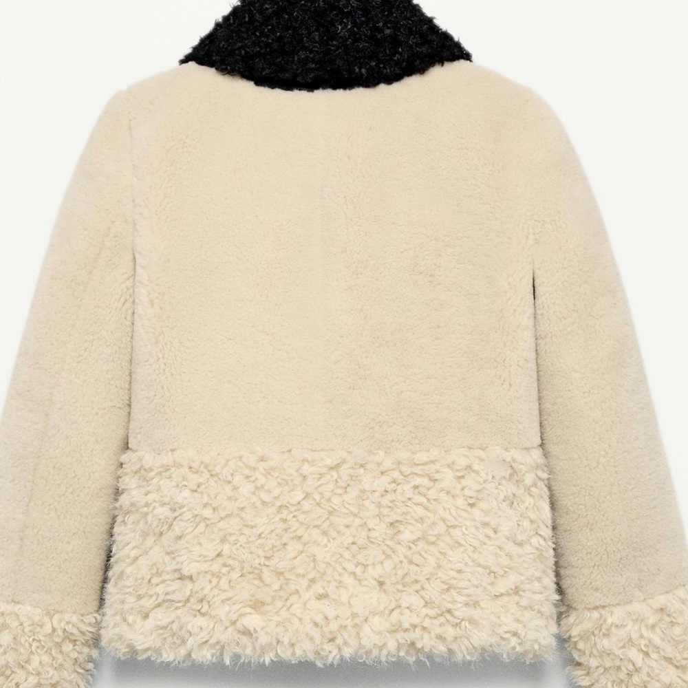 BNWT ZARA FAUX FUR PATCHWORK JACKET - Picture 3 of 7